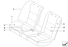 Инд.обивка подушки Зд сиденья LC для BMW E60 530i M54 (схема запасных частей)