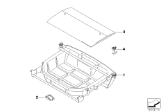 Выдвижной ящик в баг.отд./откидной бокс для BMW E90N 328i N51 (схема запасных частей)