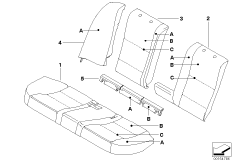 Инд.обивка подушки Зд сиденья LC для BMW E61N 523i N52N (схема запасных частей)