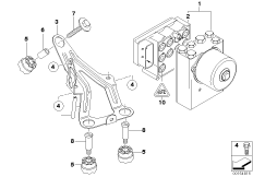 Гидроагрегат ASC/ЭБУ/кронштейн для BMW R50 Cooper W10 (схема запасных частей)