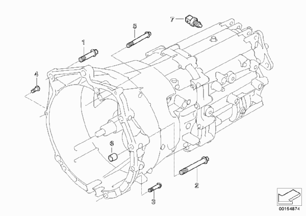 Крепление/дополнит.элементы КПП для BMW E46 330Ci M54 (схема запчастей)