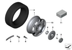 Легкосплавный диск, дизайн 173 для ROLLS-ROYCE RR2N Drophead N73 (схема запасных частей)