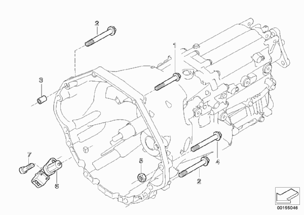 Крепление/дополнит.элементы КПП для BMW E64 645Ci N62 (схема запчастей)