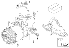RP компрессор кондиционера для BMW E90 318d M47N2 (схема запасных частей)