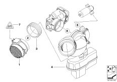 Термоанемометрический расходомер воздуха для BMW E66 730Li M54 (схема запасных частей)