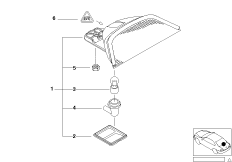 Третий фонарь стоп-сигнала для BMW E39 M5 S62 (схема запасных частей)