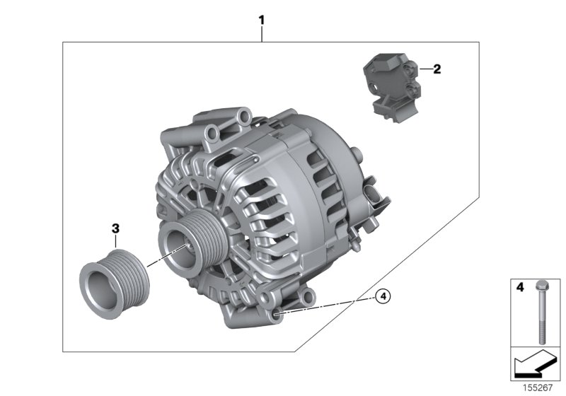Alternatore di rotazione - Ricambi Usati для BMW E70 X5 3.0si N52N (схема запчастей)