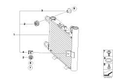 Дополнит.радиатор системы охлаждения для BMW E83N X3 3.0sd M57N2 (схема запасных частей)