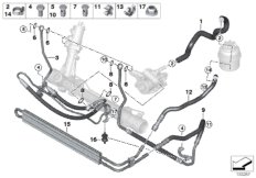 Маслопроводы гидроусилителя рул.управл. для BMW E90 335i N54 (схема запасных частей)