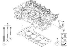 Головка блока цилиндров-доп.элементы для MINI R55 Cooper N12 (схема запасных частей)