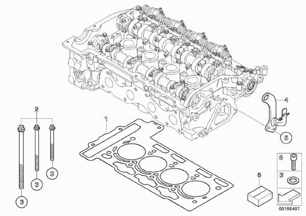 Головка блока цилиндров-доп.элементы для MINI R57 Cooper N12 (схема запчастей)