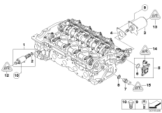 Головка бл.цил. - дополнит.эл.элементы для BMW R56 One N12 (схема запасных частей)