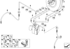Трубопровод тормозного привода Пд для BMW R56N One Eco 55kW N16 (схема запасных частей)