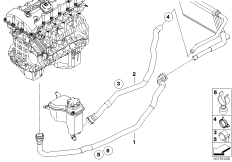 Водяные шланги для BMW E93 325i N52N (схема запасных частей)