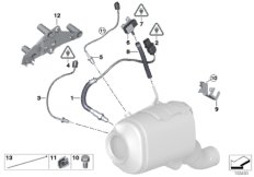 Датчики саж. фильтра/дополн.элементы для BMW E71 X6 30dX M57N2 (схема запасных частей)