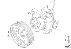 Насос гидроусилителя рулевого управления для BMW E83N X3 3.0si N52N (схема запасных частей)