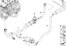Шланги автоном.сист.отпления для BMW E93 330i N52N (схема запасных частей)