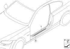 Дооснащение накладкой порога в M-стиле для BMW E92N 320i N43 (схема запасных частей)