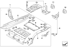 Дополнит.элементы пола багажника для BMW E93N 330i N52N (схема запасных частей)