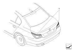 К-т доосн.блоками фонарей Зд Black Line для BMW E60 525i N52 (схема запасных частей)