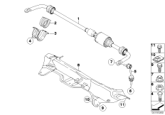 Стабилизатор Зд/Dynamic Drive для BMW E71 X6 40iX N55 (схема запасных частей)