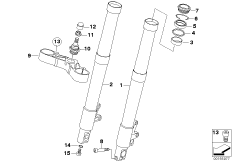 Напр.труба/перемычка вилки Нж для BMW K25 R 1200 GS 10 (0450,0460) 0 (схема запасных частей)