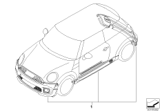 Аэродинамический пакет JCW для MINI R56 One N12 (схема запасных частей)