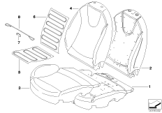Набивка и обивка передн.сиденья для BMW R56 Coop.S JCW N14 (схема запасных частей)