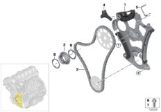 Привод смазоч.системы/масляного насоса для BMW E61N 525i N52N (схема запасных частей)
