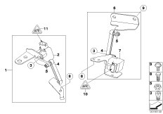 Датчик регулировки угла наклона фар для MINI R52 Cooper S W11 (схема запасных частей)