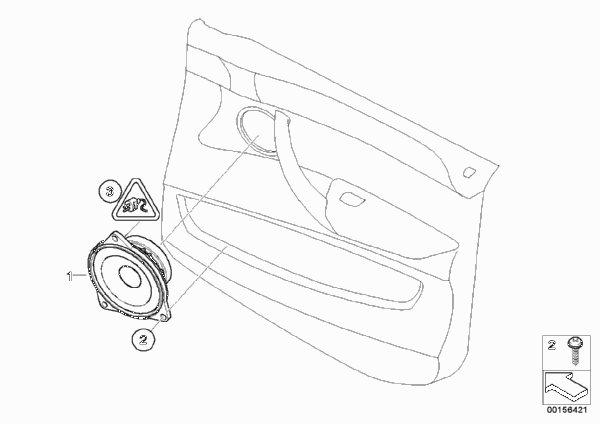 Детали стереосистемы на Пд двери для BMW E70 X5 M S63 (схема запчастей)