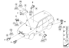 Электрические детали НПБ для BMW E71 X6 30dX N57 (схема запасных частей)