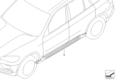 Дооснащение алюминиевым порогом для BMW E70N X5 30dX N57 (схема запасных частей)
