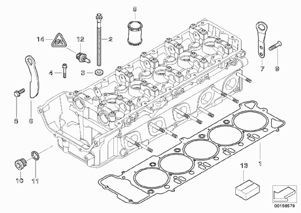 Головка блока цилиндров-доп.элементы для BMW E60 M5 S85 (схема запчастей)