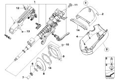 Рулевая колонка с механическим приводом для BMW E83N X3 3.0d M57N2 (схема запасных частей)