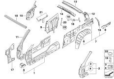 боковой каркас для BMW E64 645Ci N62 (схема запасных частей)