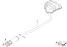 Спортивный задний глушитель для MINI R52 One W10 (схема запасных частей)