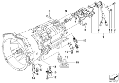 Вспомог.оборуд.коробки передач SMG для BMW E46 M3 CSL S54 (схема запасных частей)