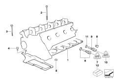 Головка блока цилиндров-доп.элементы для BMW E36 318tds M41 (схема запасных частей)