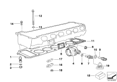 Головка блока цилиндров-доп.элементы для BMW Z3 Z3 M3.2 S50 (схема запасных частей)