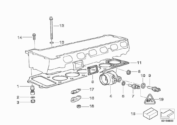 Головка блока цилиндров-доп.элементы для BMW E36 M3 S50 (схема запчастей)