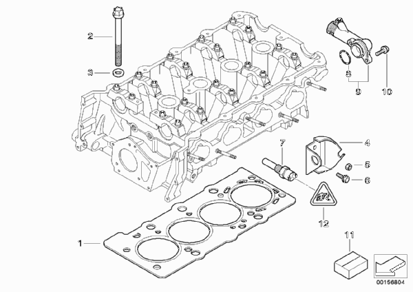 Головка блока цилиндров-доп.элементы для BMW Z3 Z3 1.9 M44 (схема запчастей)