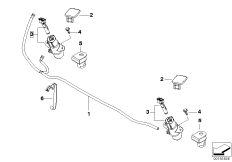 Детали системы омывателей фар для BMW E83N X3 2.5si N52N (схема запасных частей)