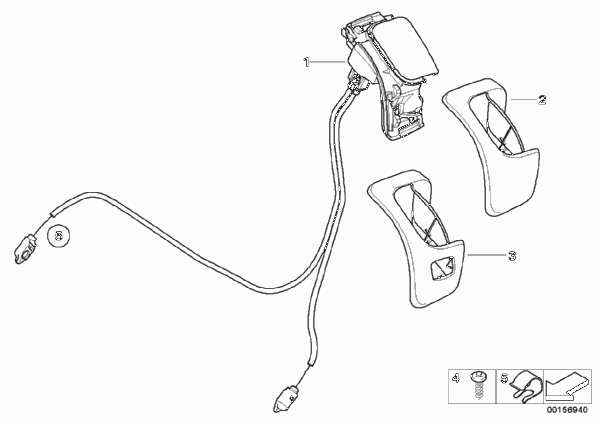 Сиденье Пд-механизм разблокировки спинки для BMW E92N 335xi N55 (схема запчастей)