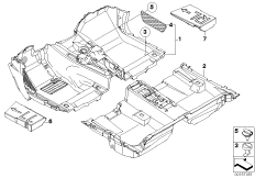 облицовка днища для BMW E83N X3 3.0d M57N2 (схема запасных частей)