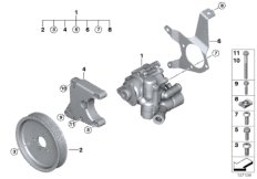 Насос гидроусилителя рулевого управления для BMW E92N 335d M57N2 (схема запасных частей)