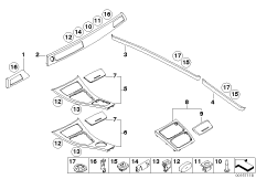Декоративные планки из алюминия для BMW E92 330i N52N (схема запасных частей)