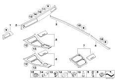Дек. планки алюминий продольная шлиф для BMW E93 330i N52N (схема запасных частей)