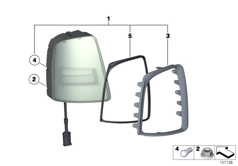 Блок задних фонарей для BMW RR1 Phantom EWB N73 (схема запчастей)