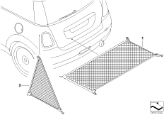 Сетка багажного отделения для BMW R56N One Eco 55kW N16 (схема запасных частей)